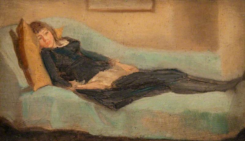 Whistler, Beatrix; Girl Resting on a Sofa; Hunterian Art Gallery, University of Glasgow; http://www.artuk.org/artworks/girl-resting-on-a-sofa-139065