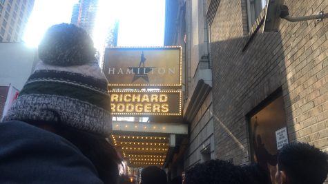 Brentwood Highschool sets foot outside of the Hamilton theater on Wednesday, November 7.