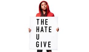 Amanda Stenberg recreates the book cover of The Hate U Give.