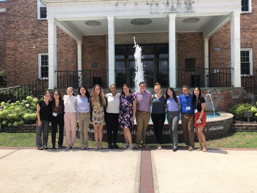 Students+pictured+outside+LIU+Humanities+Hall.