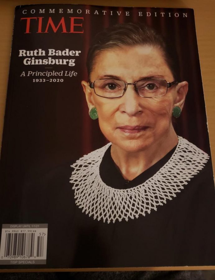 R.B.G. on the cover of Time Magazine, published Sept. 19, 2020.