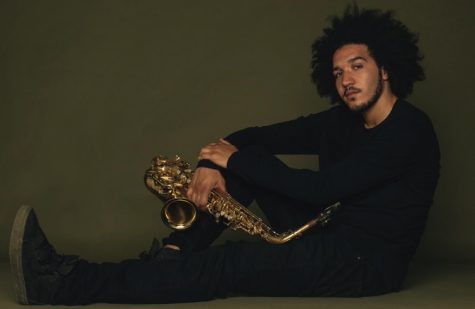 Talented Jazz musician, hip-hop artist and music producer, Dudley Salmon, poses with his Saxophone.
